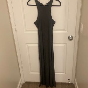 Gray long form fitting dress